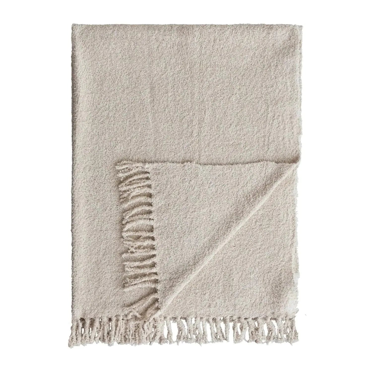 Woven Cotton Chenille Throw with Fringe Greenhouse Home