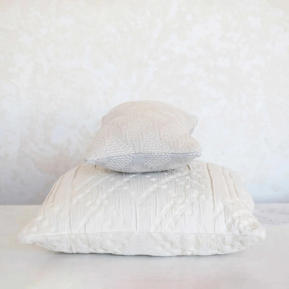 Woven Cotton Jacquard Throw Pillow Greenhouse Home