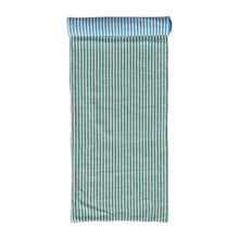 Woven Cotton Two-Sided Striped Table Runner, Blue, Green & Natural Greenhouse Home