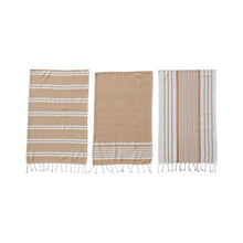 Woven Cotton Yarn Dyed Kitchen Towel w/ Stripes & Tassels, [product_price]- Greenhouse Home
