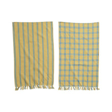 Woven Cotton and Linen Tea Towels with Fringe, 2 Styles Greenhouse Home