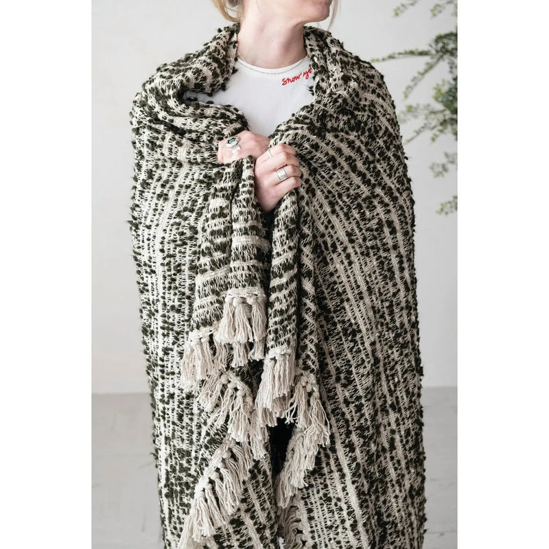 Woven Fring Throw Greenhouse Home