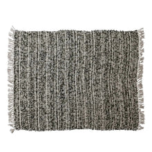 60"L x 50"W Woven Cotton & Acrylic Blend Throw with Fringe, Brown & Natural