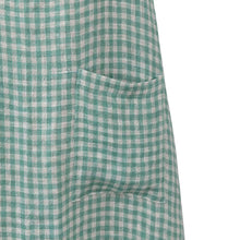 Woven Linen & Cotton Apron, Aqua Gingham Greenhouse Home