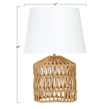Woven Rope Table Lamp w/ Empire Shade Greenhouse Home