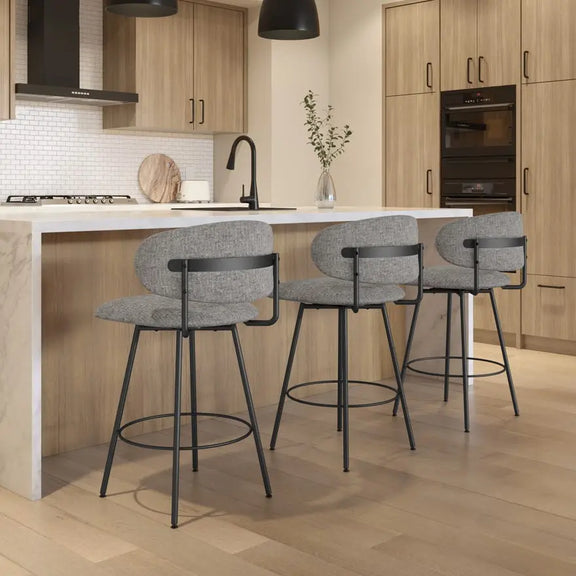 Wyatt Upholstered Swivel Stool Amisco