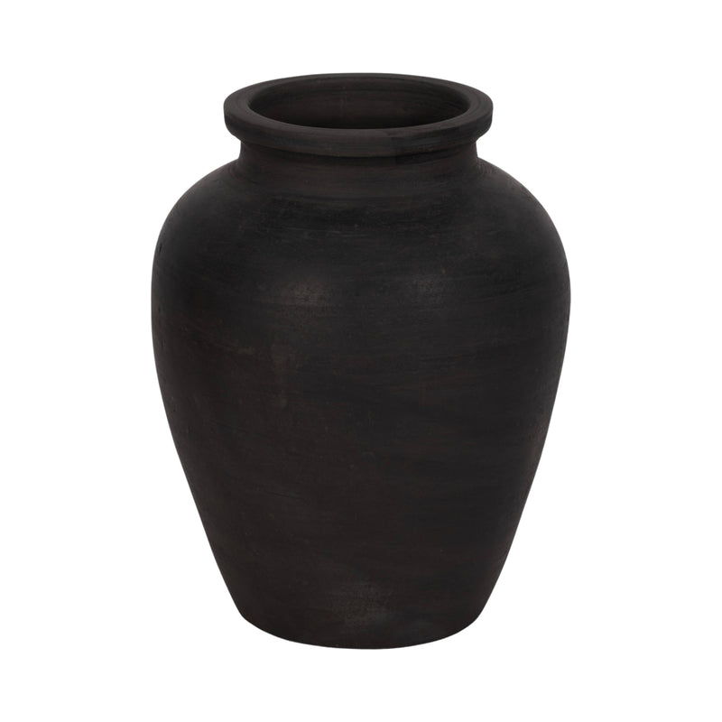 Black Ceramic Round Pottery Jug