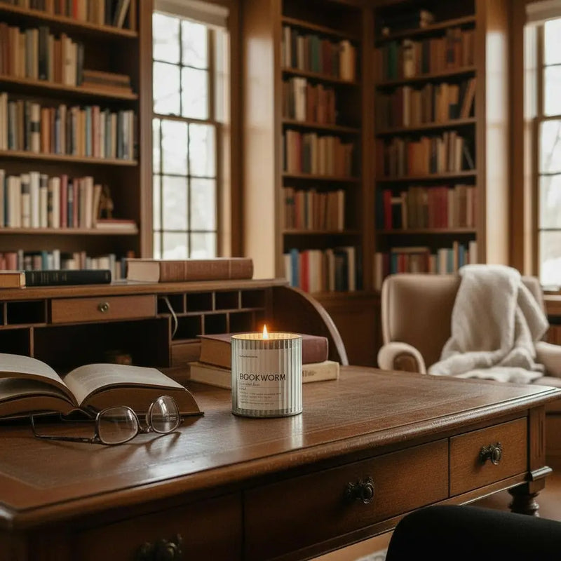 Bookworm Wood Wick Candle