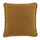 Fringe Edge Throw Pillow: Mustard / Down Filled / 20"x20"