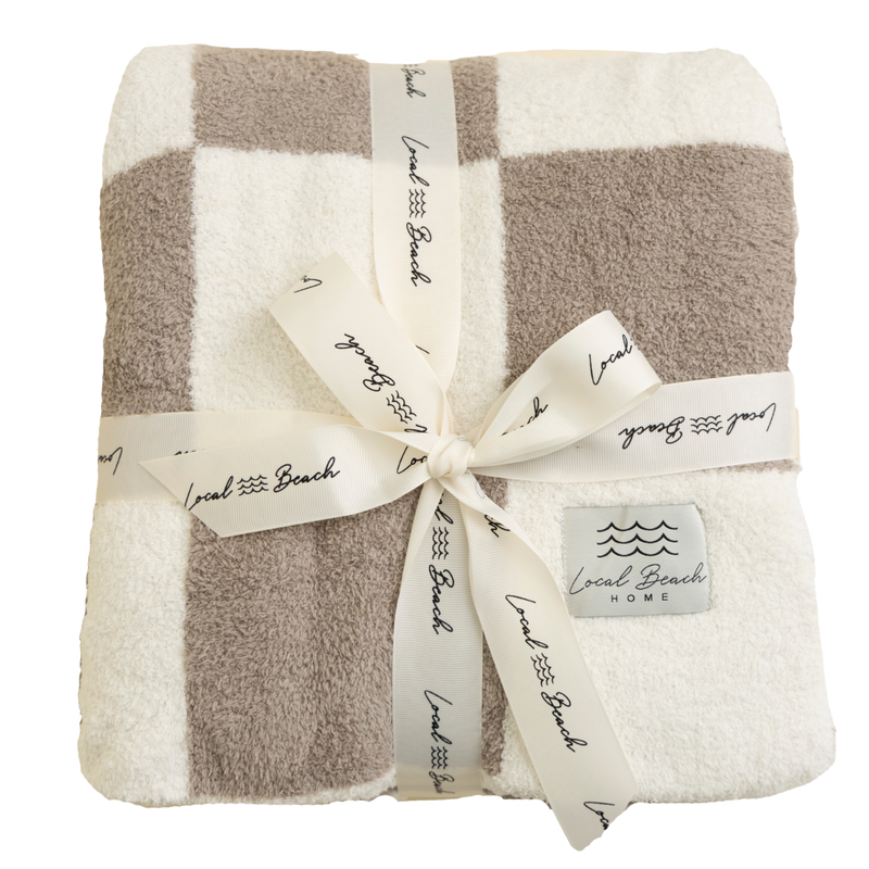 Baby Checker Luxe Blanket: Black/Cream