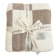 Baby Checker Luxe Blanket: Taupe/Cream