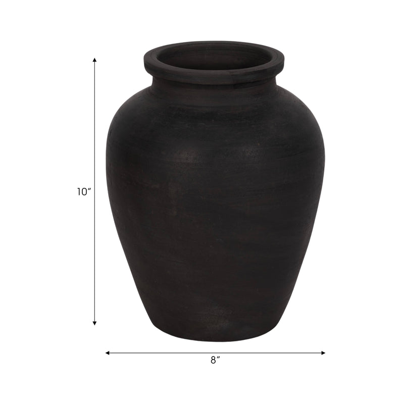 Black Ceramic Round Pottery Jug