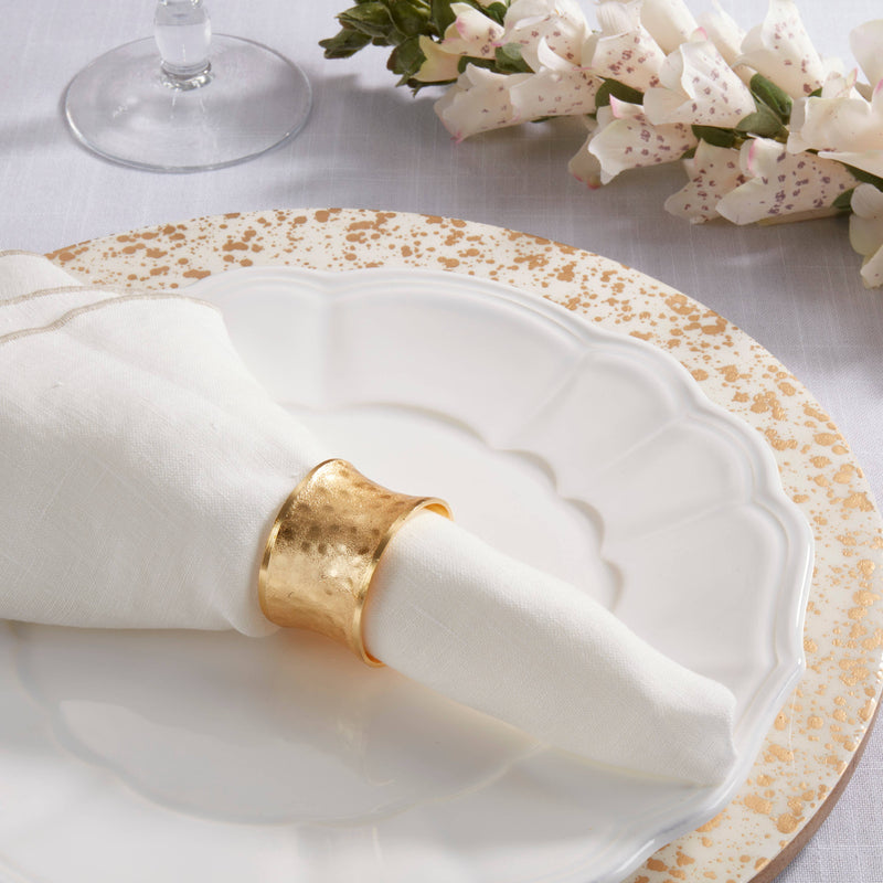 Hammered Napkin Ring: Dark Gold