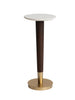 Acacia Wood & Metal Martini Table w/ White Marble Top, Walnut & Brass Finish, [product_price]- Greenhouse Home