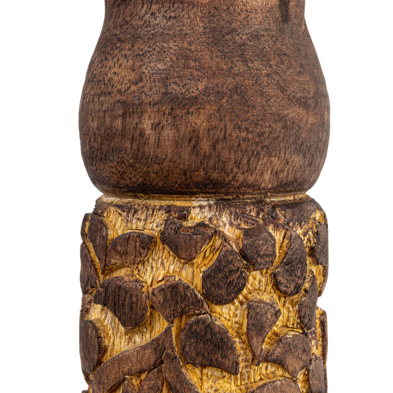 Hand-Carved Mango Wood Candle Holder