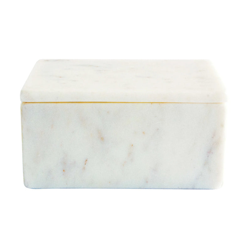 White Marble Box w/Lid