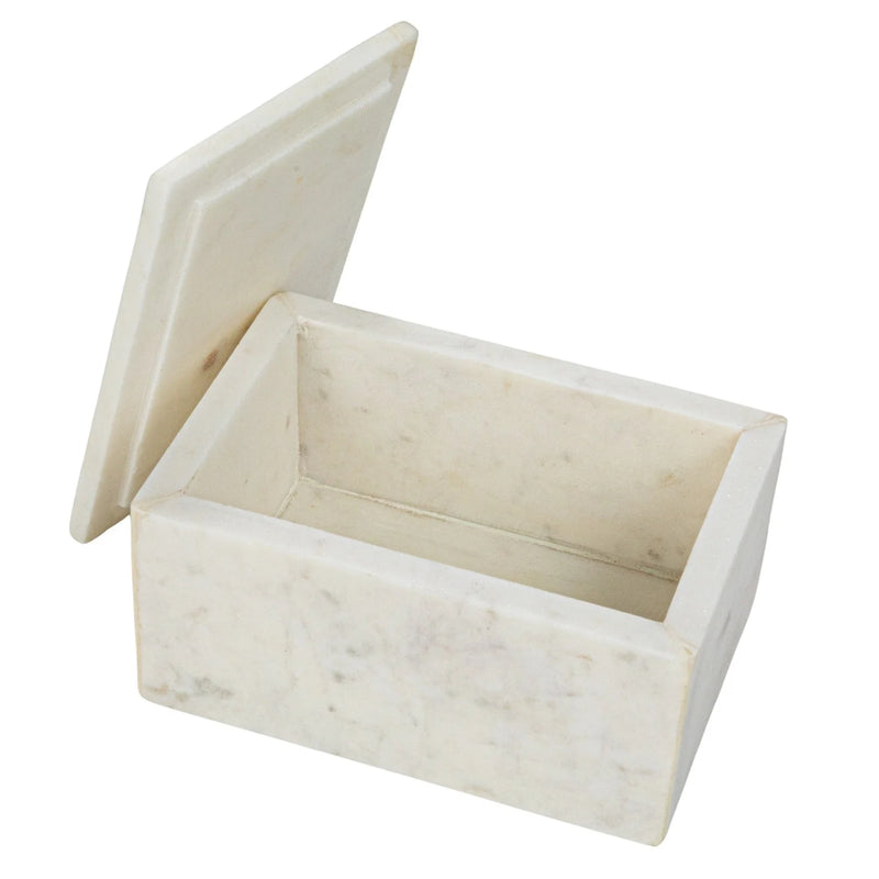 White Marble Box w/Lid