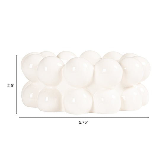 Stoneware Bowl with Balls, White