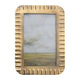 Metal Ribbed Photo Frame, Antique Brass Finish
