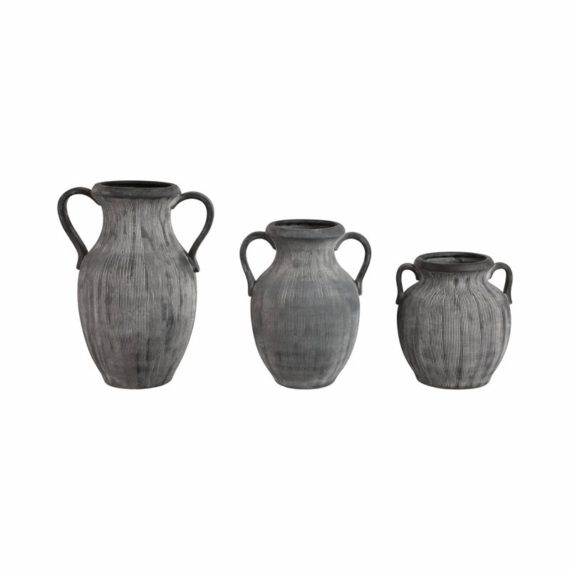 Black Ceramic Ribbed Weathered Handle