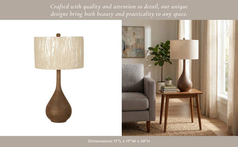 Brown Mango Wood Table Lamp