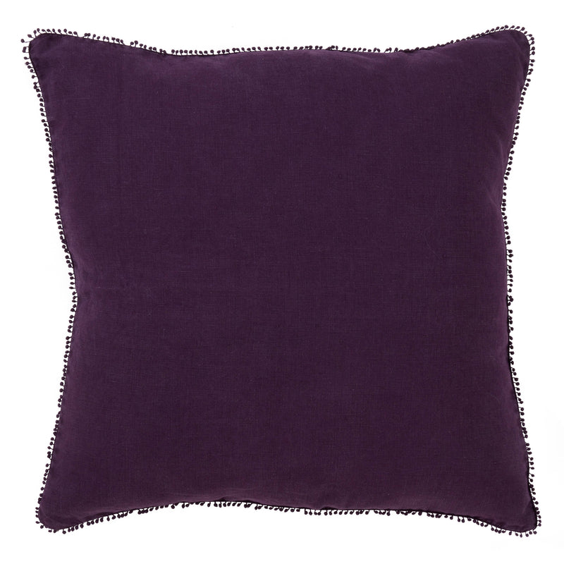 Pompom Design Pillow - Down Filled: Ivory / Down Insert / 20"