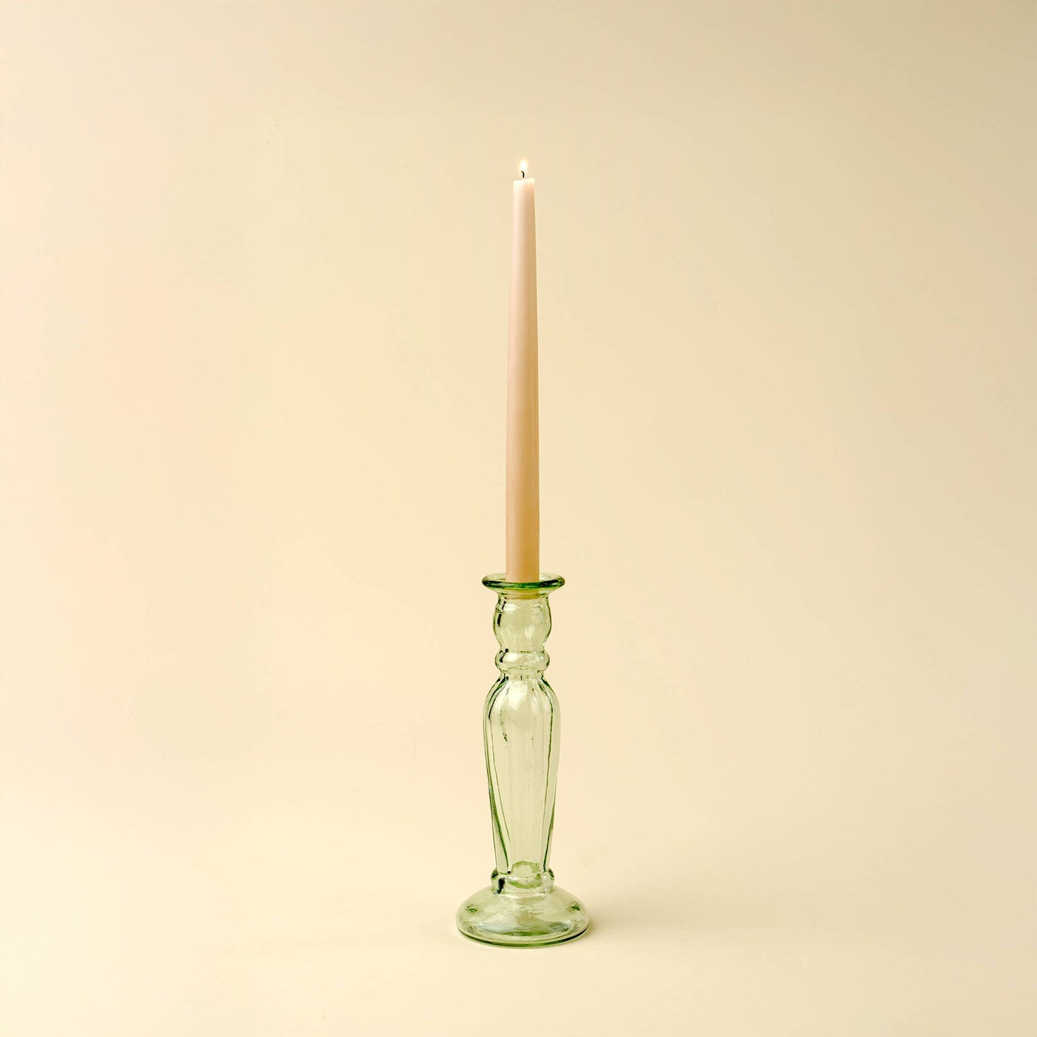 Vero Glass Candlestick, Green