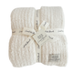 Solid Ribbed Luxe Home Cozy Blanket: Cream