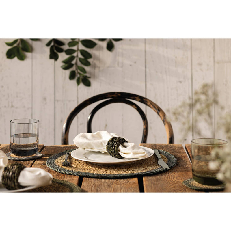 Natural Woven Seagrass Placemat, Blue