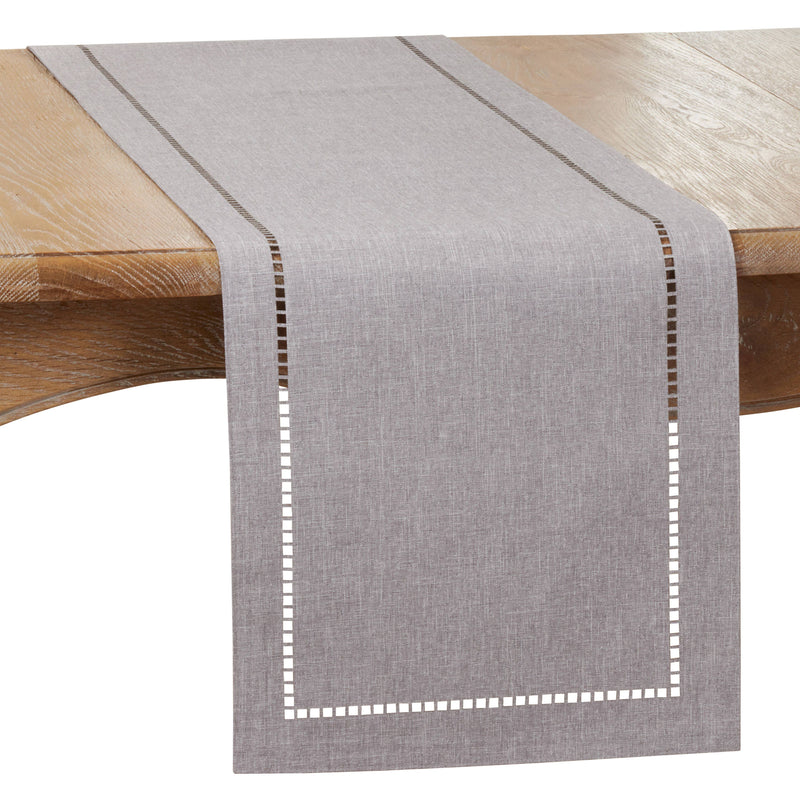 Laser-Cut Hemstitch Runner: Red / 14"x72"