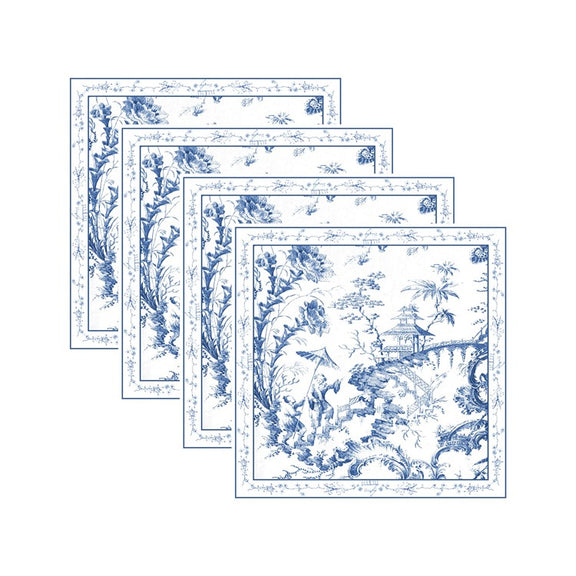 LINENS Chinoiserie Napkins 20 x 20 Set of 4 (Blue and White)