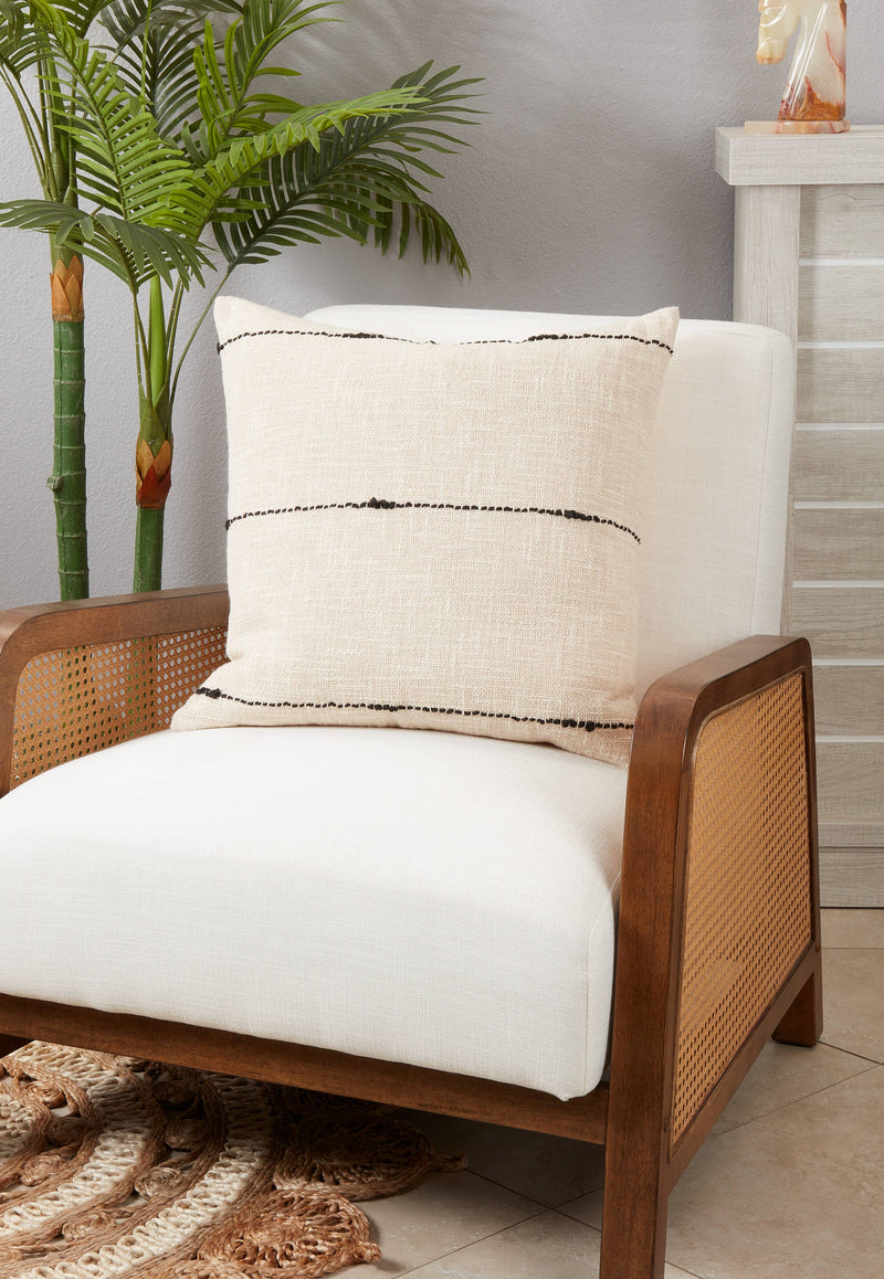 Chic Stripe Woven Throw Pillow: Natural / Poly Filled / 20"