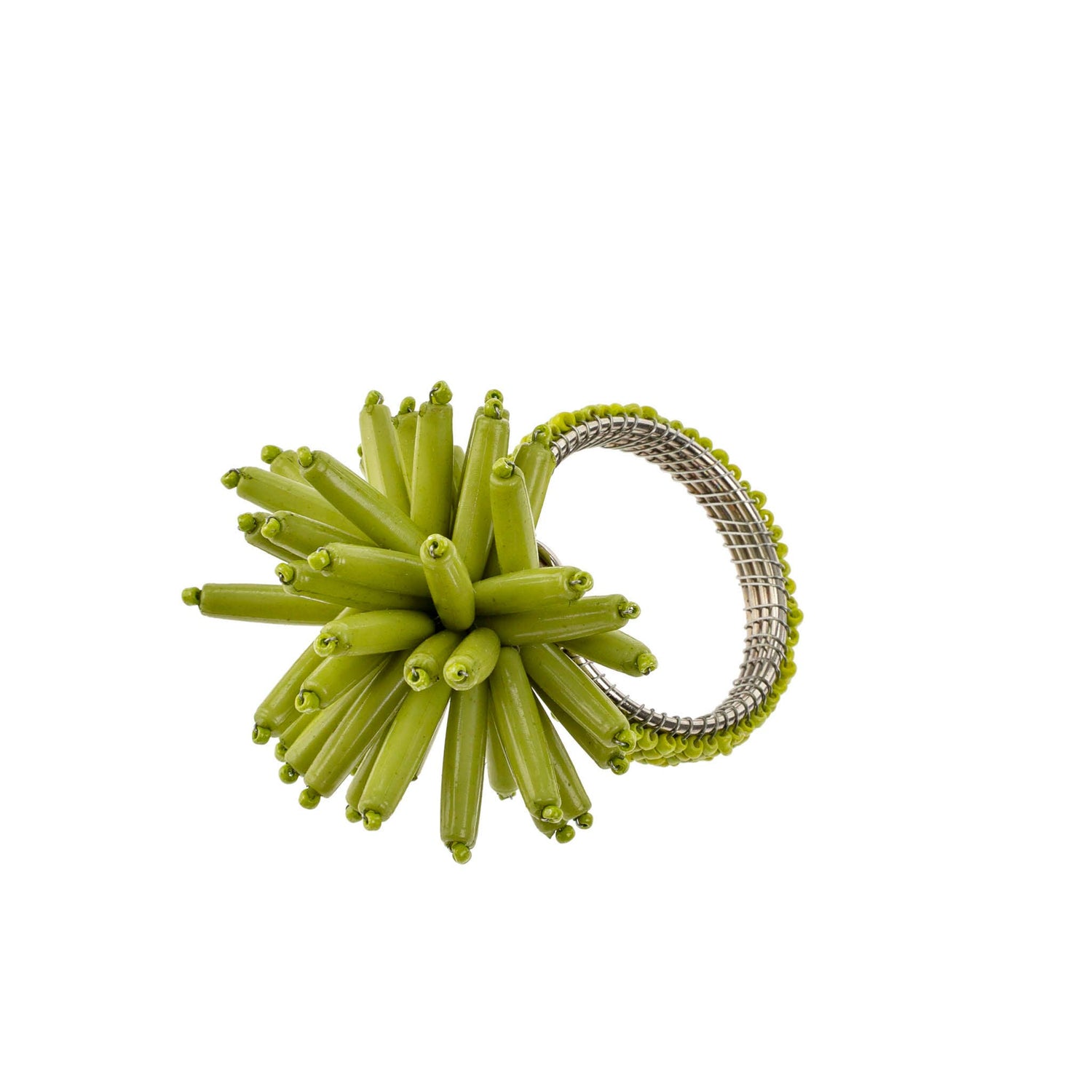 Corsica Beaded Napkin Ring, Green