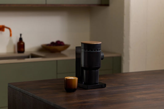 Opus 2 Conical Burr Grinder, Matte Black w/ Walnut