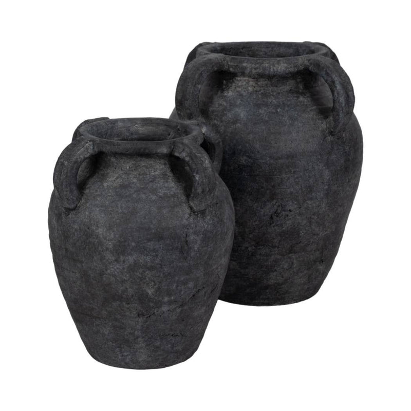 Black Pottery Amphora Multi-Handle Jug