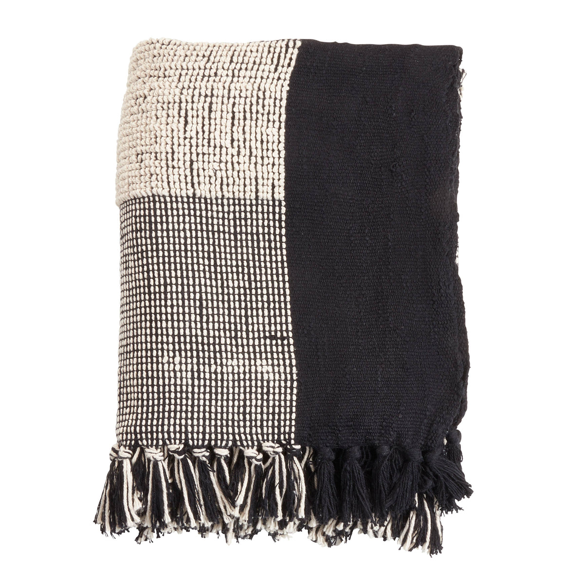 Striped Throw: Black/White / 50"x60"