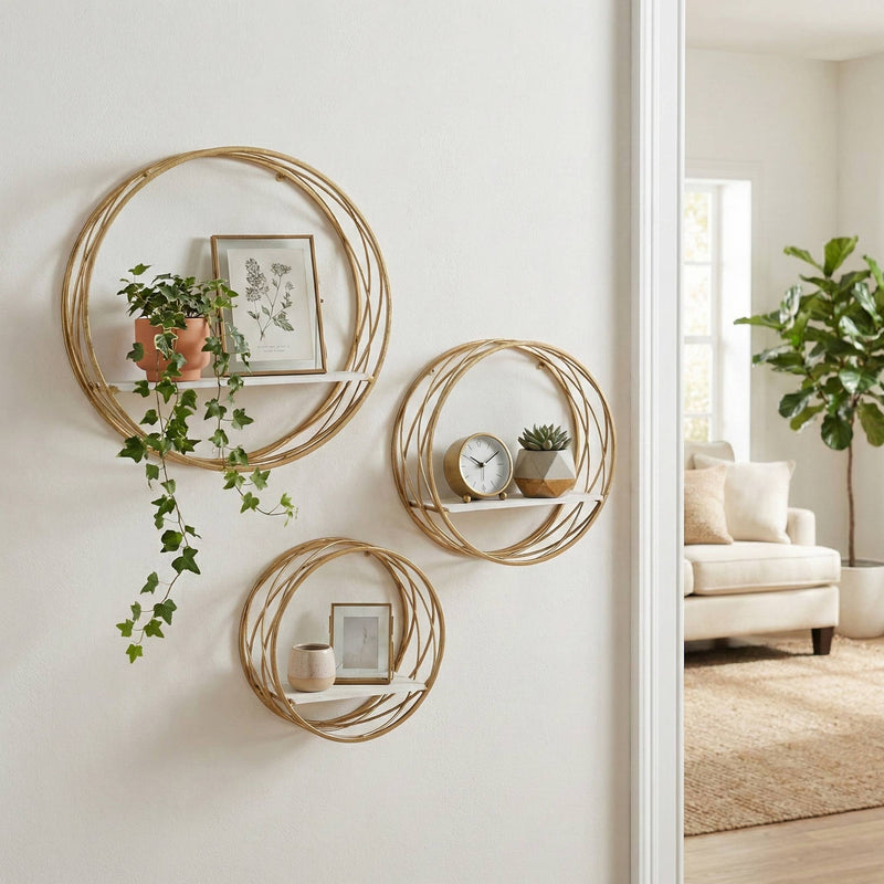 Wall Shelves Set of 3 - White Frame