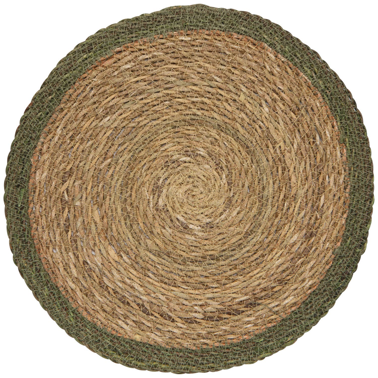 Natural Woven Seagrass Placemat, Green