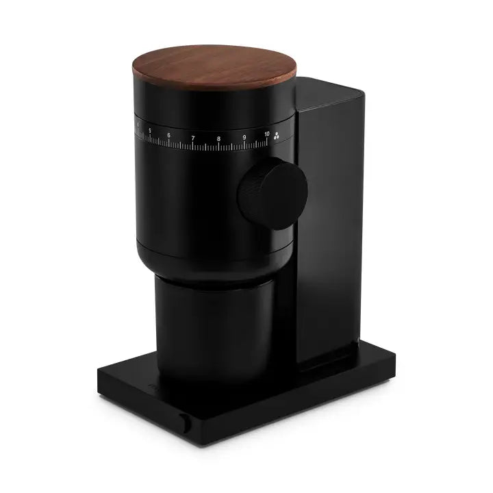 Opus 2 Conical Burr Grinder, Matte Black w/ Walnut