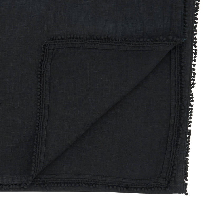 Pompom Design Runner: Black / 16"x72"