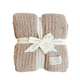 Solid Ribbed Luxe Home Cozy Blanket: Taupe
