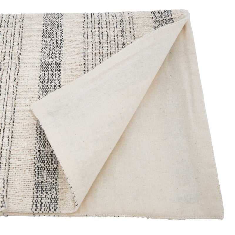 Striped Woven Runner - Neutral Colors: Ivory / 16"x90"
