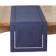 Laser-Cut Hemstitch Runner: Navy Blue / 14"x108"