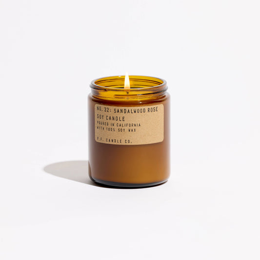 Sandalwood Rose Glass Jar Soy Candle