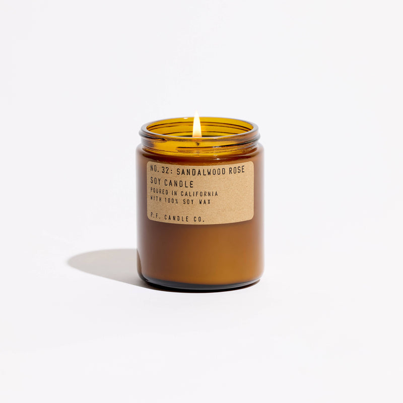 Sandalwood Rose Glass Jar Soy Candle
