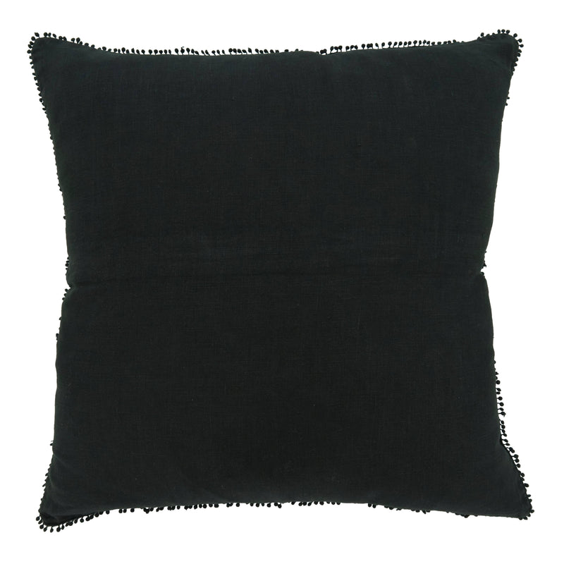 Pompom Design Pillow - Down Filled: Ivory / Down Insert / 20"