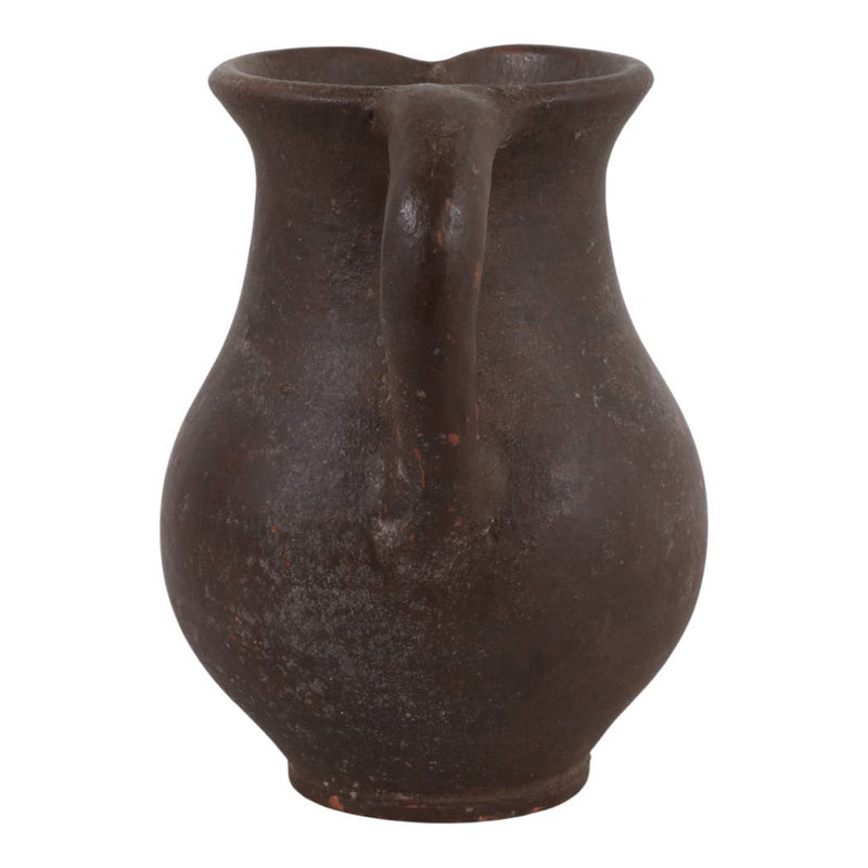 Brown Terracotta Jug Handled Pitcher