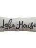 Wool & Cotton Punch Hook Lumbar Pillow, Cream & Charcoal Color, [product_price]- Greenhouse Home