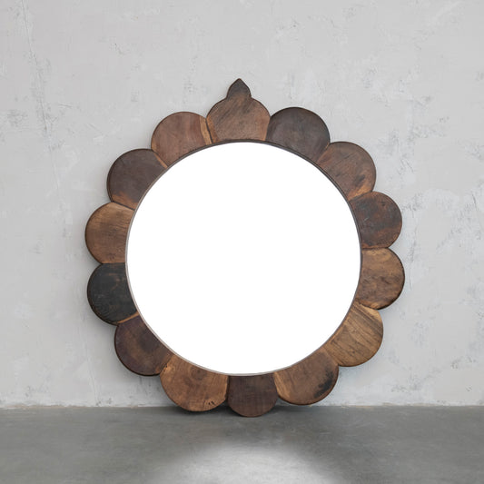 Vintage Reproduction Scalloped Wall Mirror