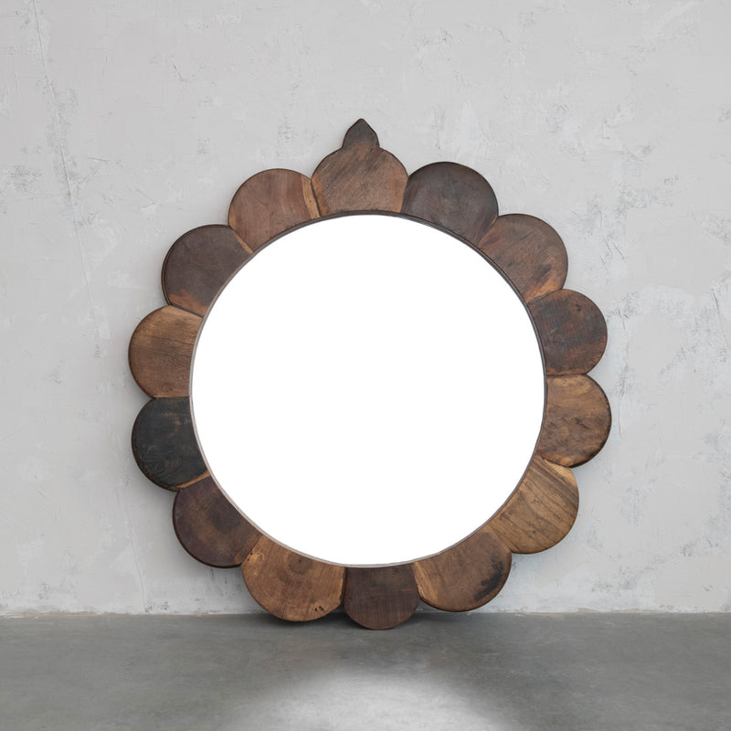 Vintage Reproduction Scalloped Wall Mirror